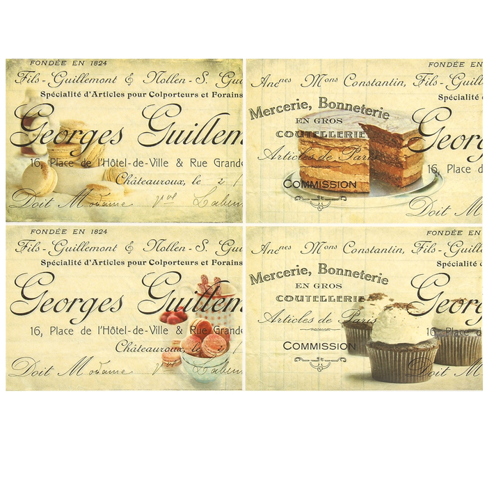 Декупажная карта "Французские сласти" плотность 45г/м2  формат А4