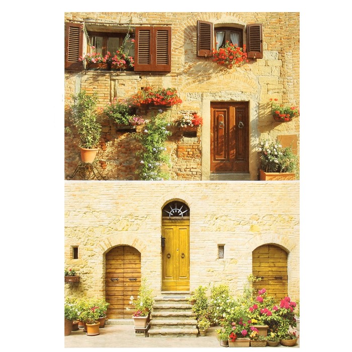 Декупажная карта "Домик в французской деревеньке" плотность 45г/м2, формат А4