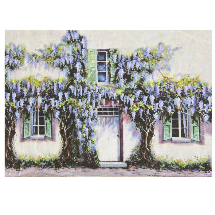 Рисовая декупажная карта "Виноградный домик" плотность 25г/м2  формат А4