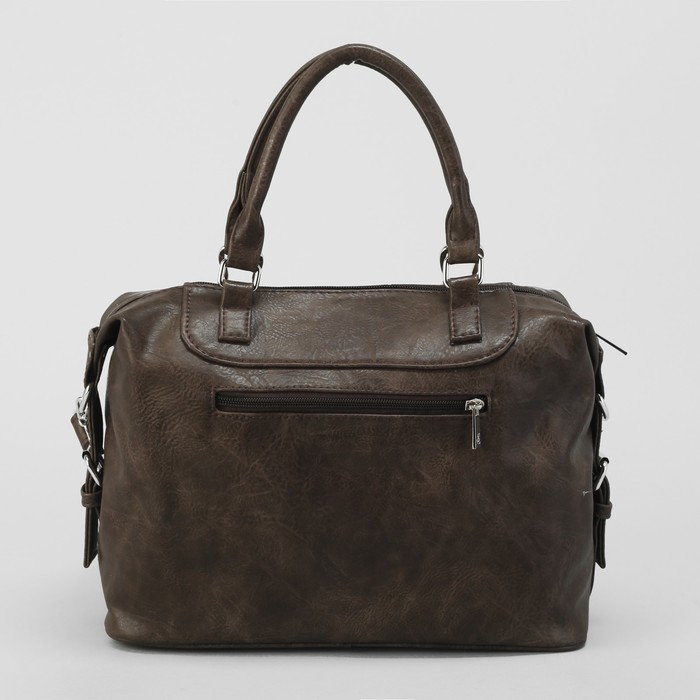 Сумка женская, отдел на молнии, наружный карман, длинный ремень, цвет коричневый