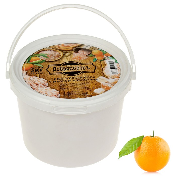 Гималайская розовая соль "Добропаровъ" с маслом апельсина, галька, 50-120мм, 2 кг
