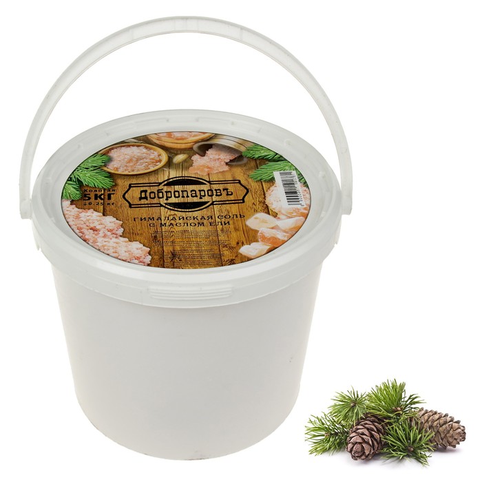 Гималайская розовая соль "Добропаровъ" с маслом ели, колотая, 50-120мм, 5 кг