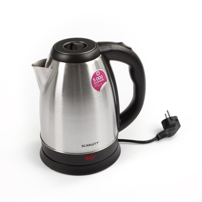Чайник электрический Scarlett SC-EK21S51, 1600 Вт, 1.8 л, нержавеющая сталь