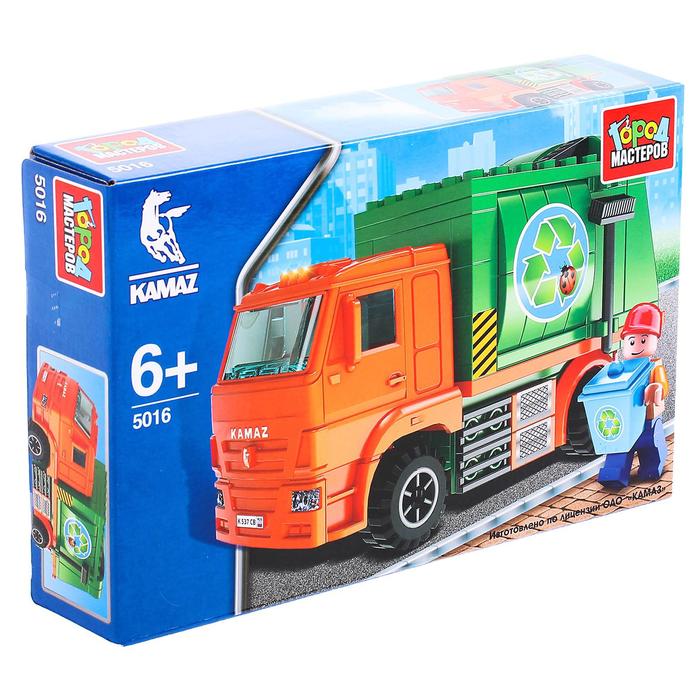 Конструктор «Камаз Мусоровоз» с фигуркой, 130 деталей