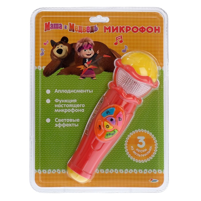 Микрофон "Маша и Медведь", световые и звуковые эффекты