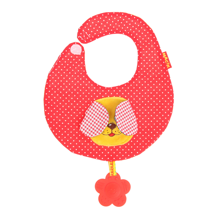 Слюнявчик «Собачка» с прорезывателем