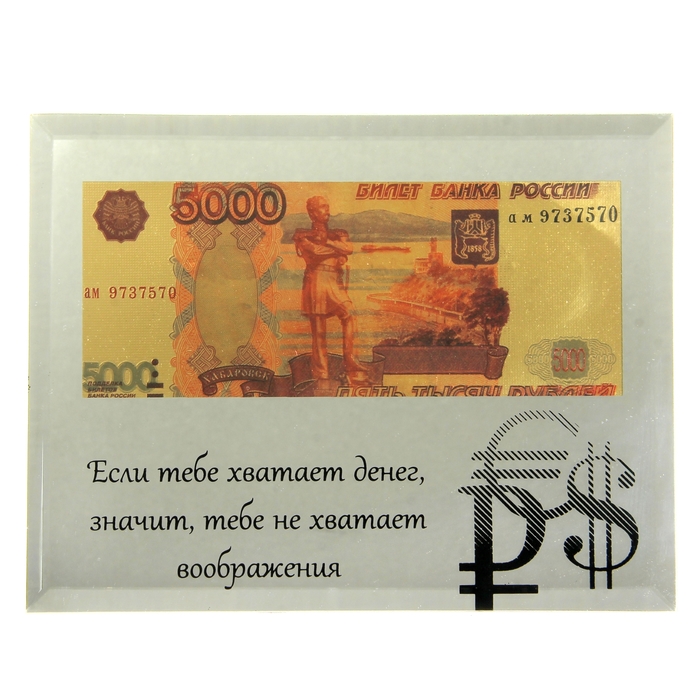 Купюра 5000 рублей "Если тебе хватает денег ..."
