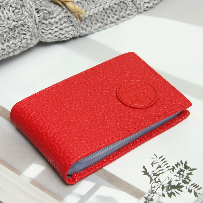 Футляр для карт горизонтальный, 1 ряд, 24 карт, цвет красный