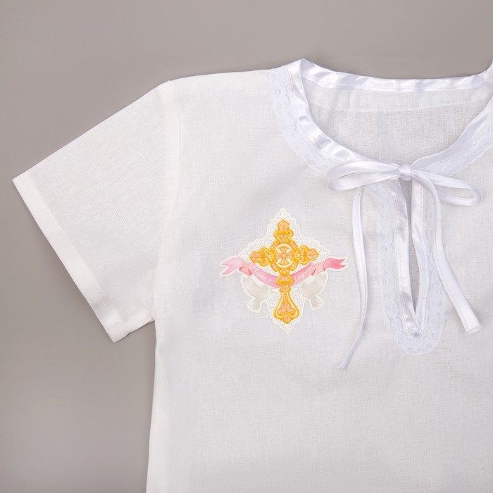 Набор крестильный для девочки (рубашка, пелёнка, мешок), рост 86-92 (28), 1,5-2 года,100% хлопок, бязь