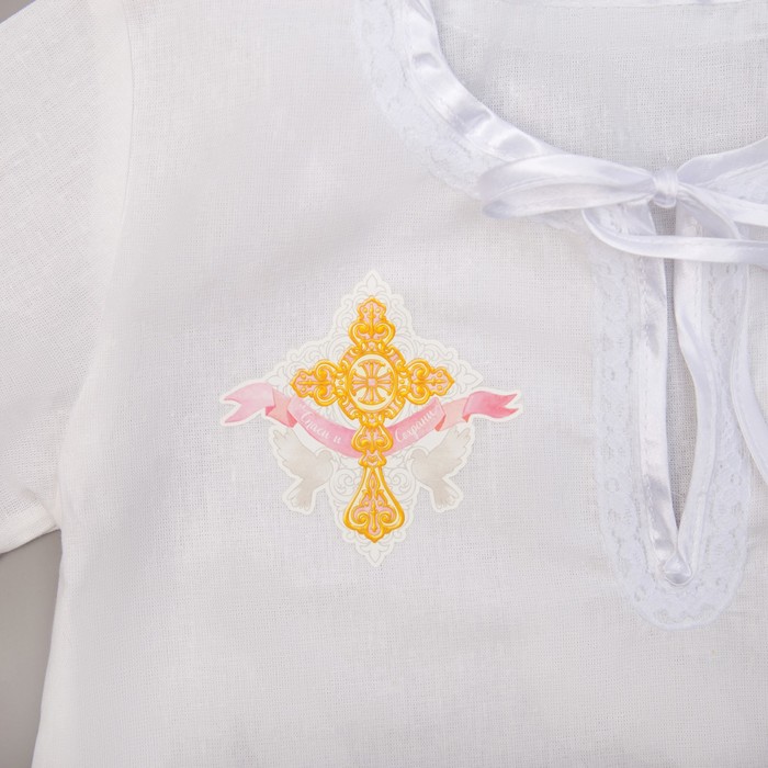 Набор крестильный для девочки (рубашка, пелёнка, мешок), рост 86-92 (28), 1,5-2 года,100% хлопок, бязь