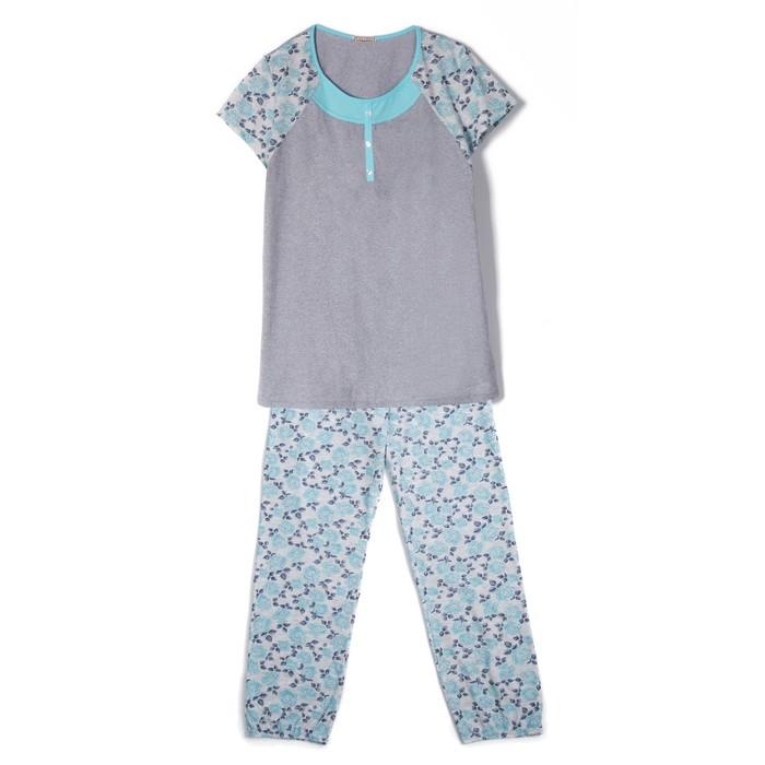 Комплект женский (футболка, брюки) К-25-01, цвет  розы на меланже, р-р 52