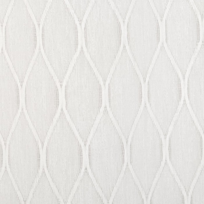 Штора портьерная "Этель" Плавные ромбы 135х270 см. пл. 160 г/м² цв. белый, 100% п/э