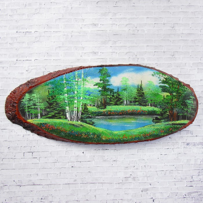 Панно на спиле "Лето" 70 см, каменная крошка, горизонтальное