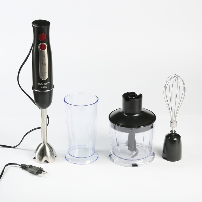 Блендер Scarlett SC-HB42F33, 850 Вт, черный с бордовый