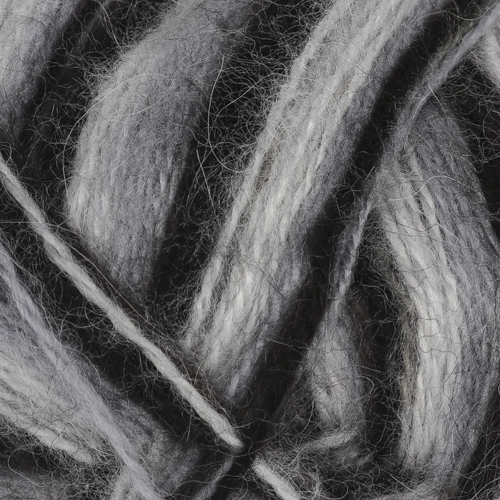 Пряжа "Angora меланж" 40% мохер, 60% акрил 500м/100гр (704 сер. чёрный)