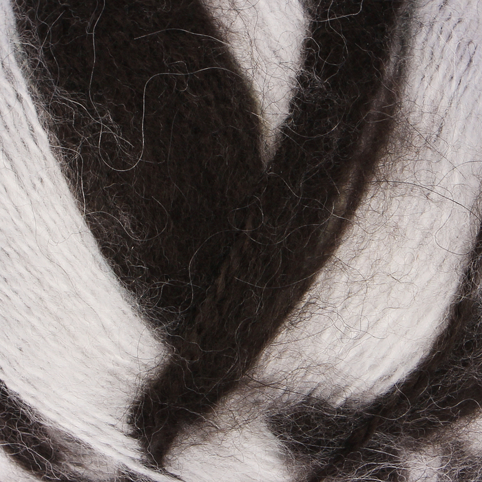 Пряжа "Angora меланж" 40% мохер, 60% акрил 500м/100гр (713 чёрн. белый)