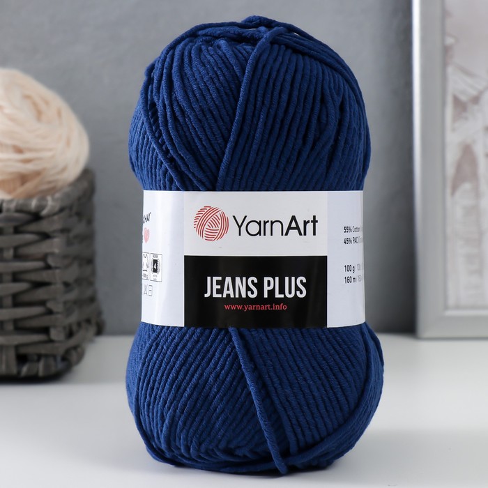 

Пряжа "Jeans plus" 55% хлопок, 45% акрил 160м/100гр (54 синий)