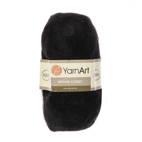 

Пряжа "Mohair classic" 70% мохер, 30% акрил 220м/100гр (102 черный)