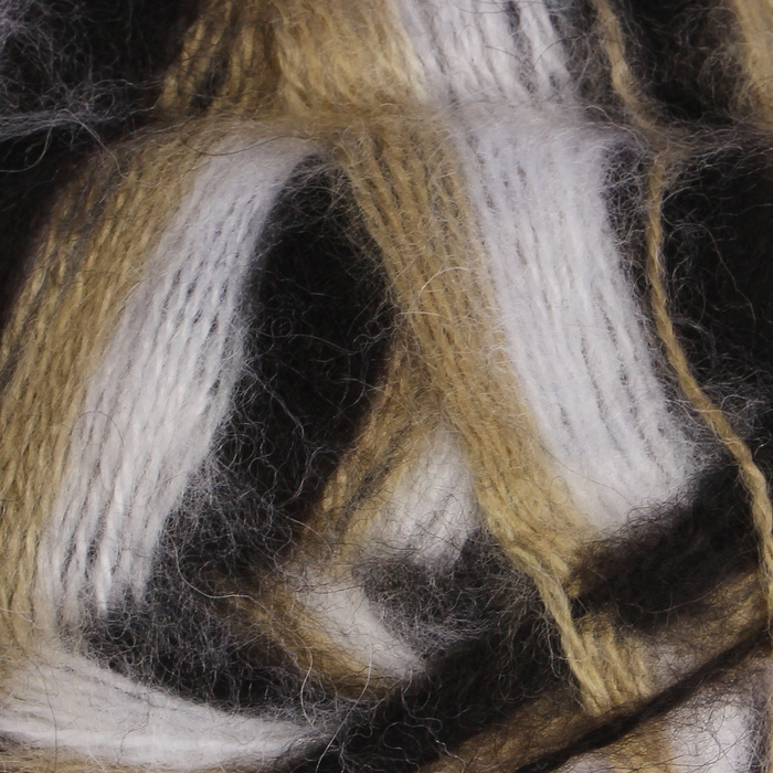 Пряжа "Angora меланж" 40% мохер, 60% акрил 500м/100гр (723 бело-чёрн-беж)