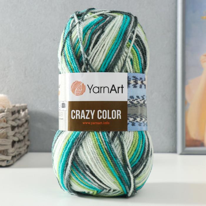 

Пряжа "Crazy color" 25% шерсть, 75% акрил 260м/100гр (166 принт)