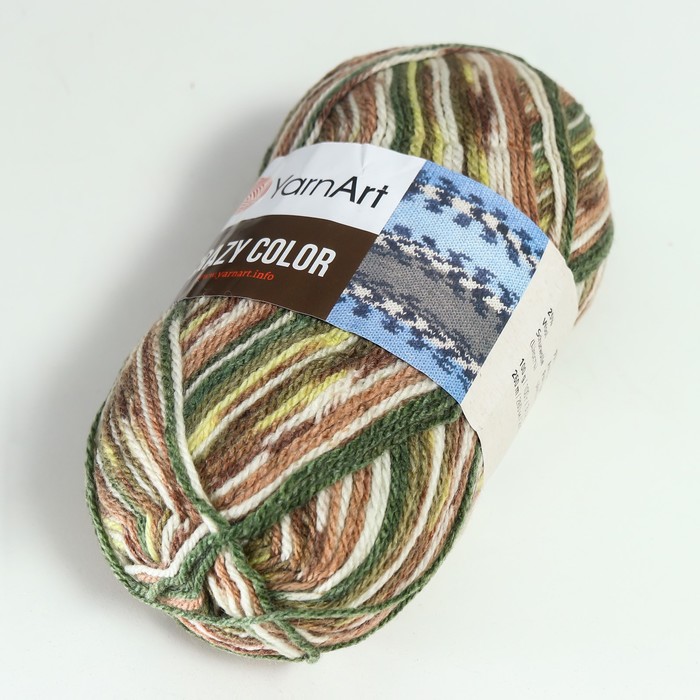 

Пряжа "Crazy color" 25% шерсть, 75% акрил 260м/100гр (159 принт)