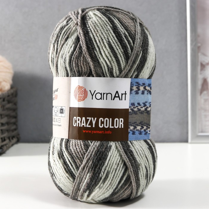 

Пряжа "Crazy color" 25% шерсть, 75% акрил 260м/100гр (137 принт)