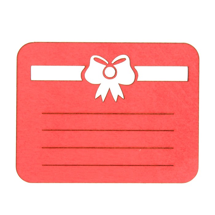 Подвеска из фанеры декоративная "Бирочка" 10,5 х 8см, коралловый (ДЕК-657)