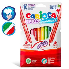 Фломастеры 10 цветов двусторонние Carioca 