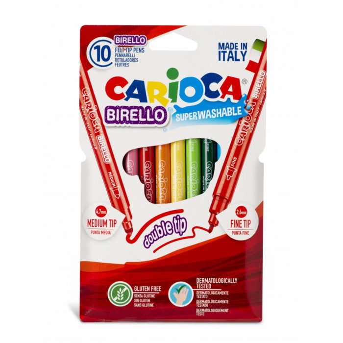 Фломастеры 10 цветов двусторонние Carioca 