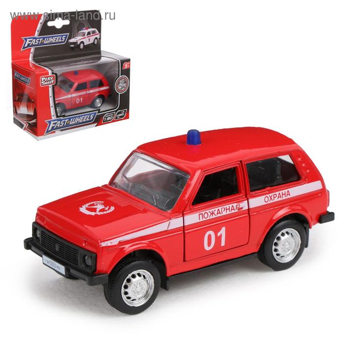 Машина металлическая «Джип Пожарная охрана», масштаб 1:50, инерция