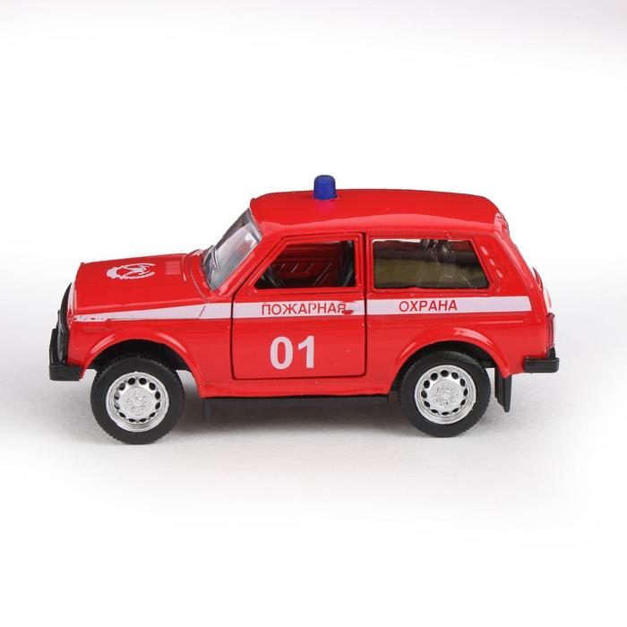 Машина металлическая "Джип Пожарная охрана", масштаб 1:50, инерция