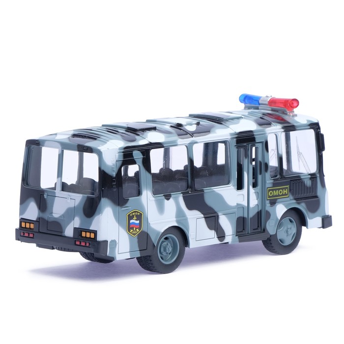 Автобус инерционный "ОМОН", свет и звук, масштаб 1:32