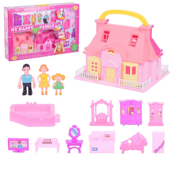 Дом 2 в 1 &quot;Уют&quot; с мебелью и фигурками