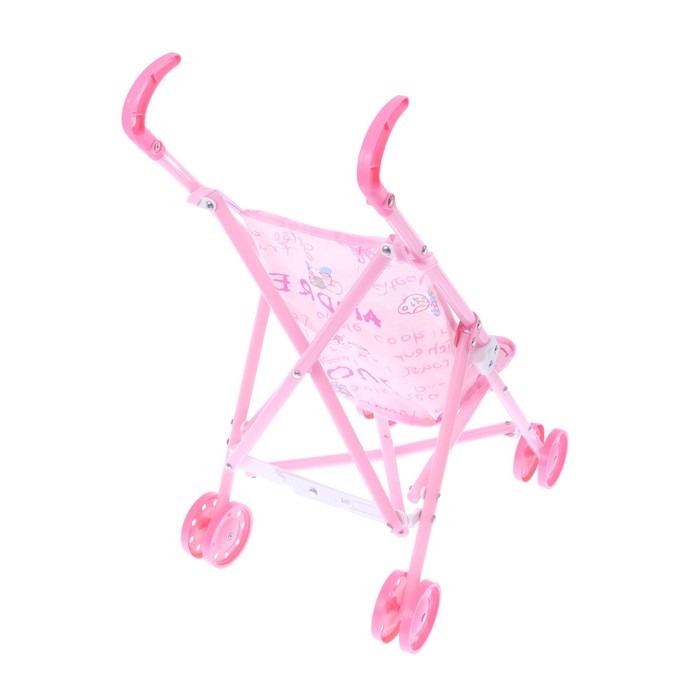 Коляска для кукол с пупсом и аксессуарами, пластиковый каркас, МИКС