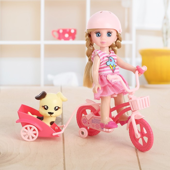 Кукла модная "Валентина" в костюмчике, с питомцем и аксессуарами, МИКС