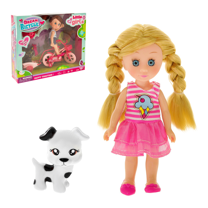 Кукла модная "Валентина" в костюмчике, с питомцем и аксессуарами, МИКС