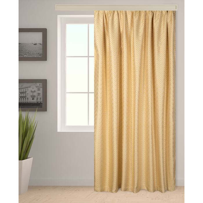 Штора портьерная "Этель" 135х270 см Возрождение бежевый (вид 4),100% п/э