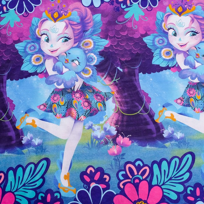 КПБ 1.5 Enchantimals Пеппер Павлина и Флэп 143*215, 150*214, 70*70 см, бязь, хл100 120 гм