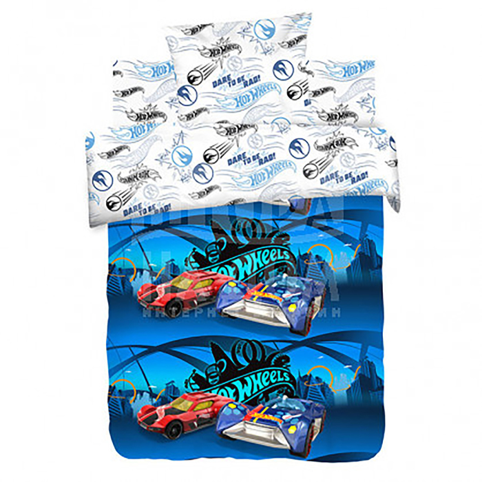 КПБ 1.5 Hot Wheels Найт Сити 143*215, 150*214, 70*70 см 1 шт бязь, хл100 120 гм