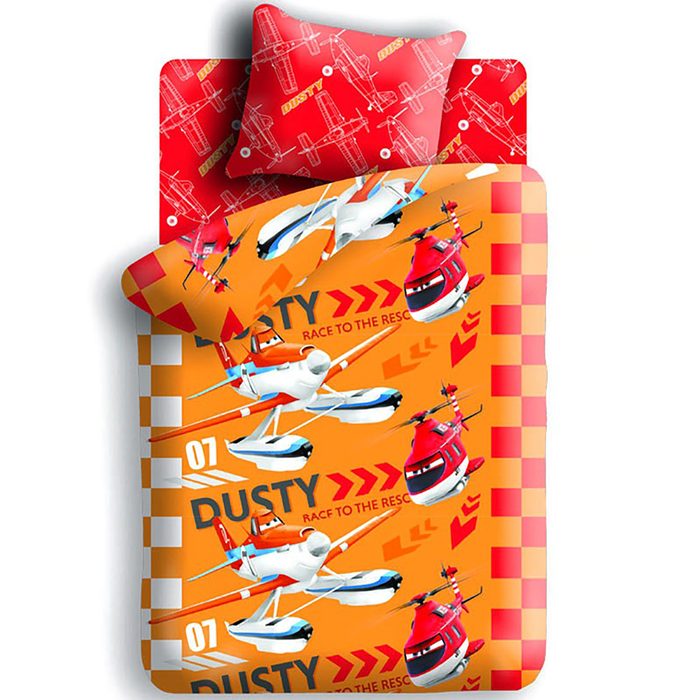 КПБ 1,5 "Самолеты" Дасти и Рейнджер 143*215, 150*214, 70*70 см 1 шт бязь, хл100 120 гм