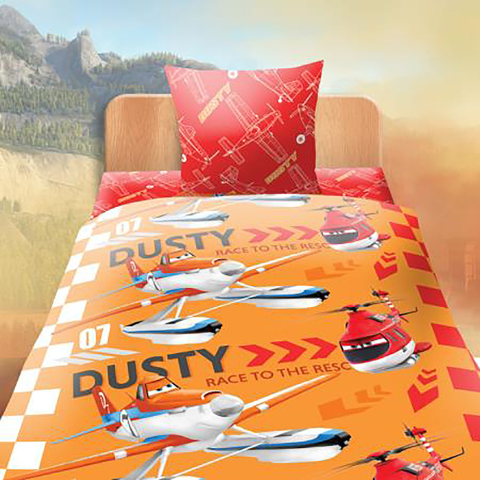 КПБ 1,5 "Самолеты" Дасти и Рейнджер 143*215, 150*214, 70*70 см 1 шт бязь, хл100 120 гм