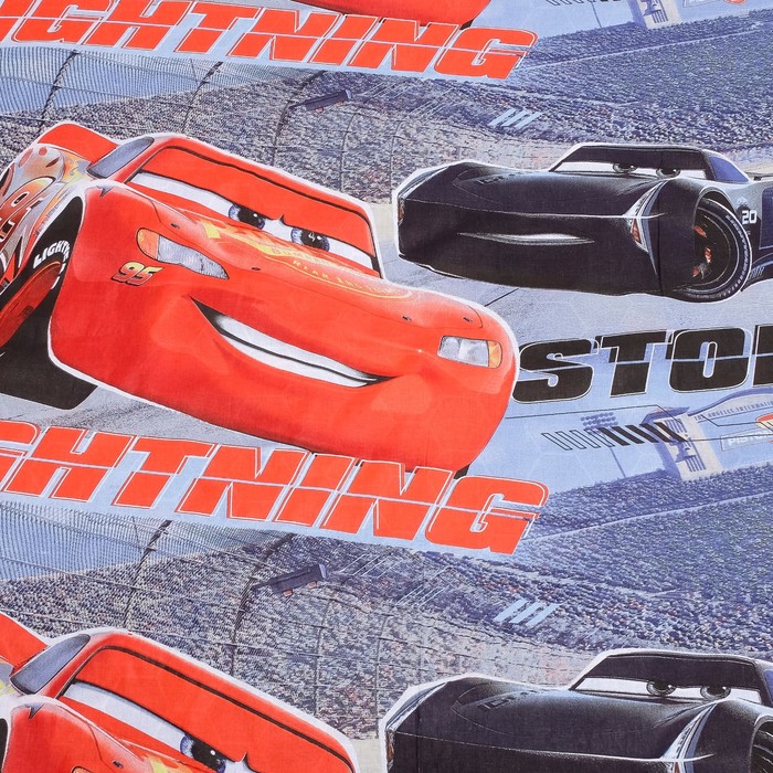 КПБ 1.5 "Тачки" Neon Обгон 143*215, 150*214, 70*70 см 1 шт поплин, хл100 107 гм