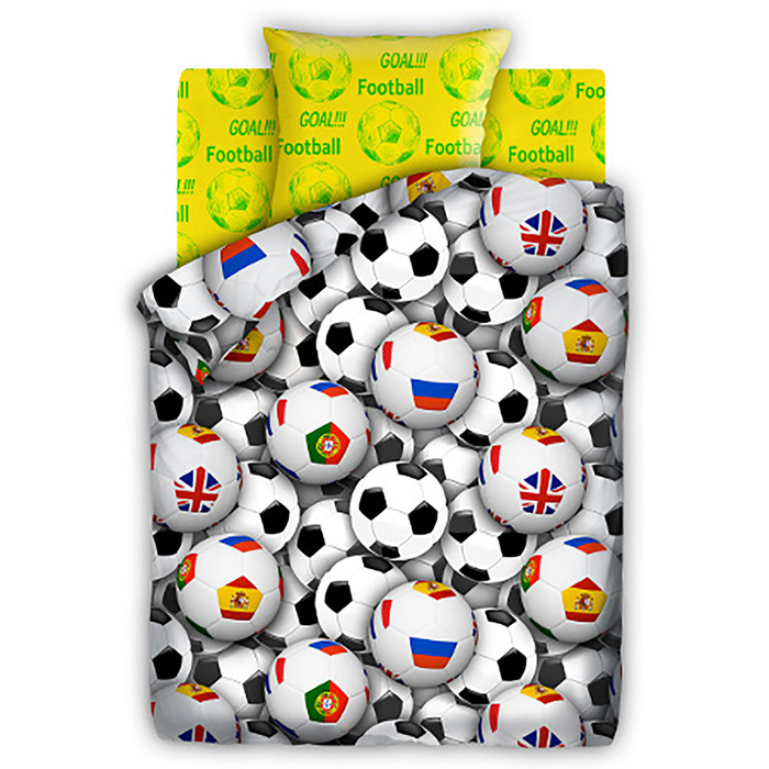 КПБ 1,5 "FOR YOU" Футбольные мячи 143*215, 150*214, 70*70 см 1 шт бязь, хл100 120 гм