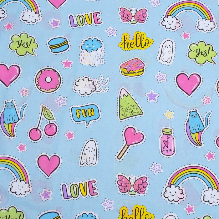 КПБ 1,5 "FOR YOU" Аппликации 143*215, 150*214, 70*70 см 1 шт бязь, хл100 120 гм