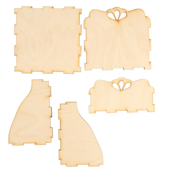 Подставка для специй для декора "Цветочная №1" из фанеры, набор 5 деталей, 14х14х12 см