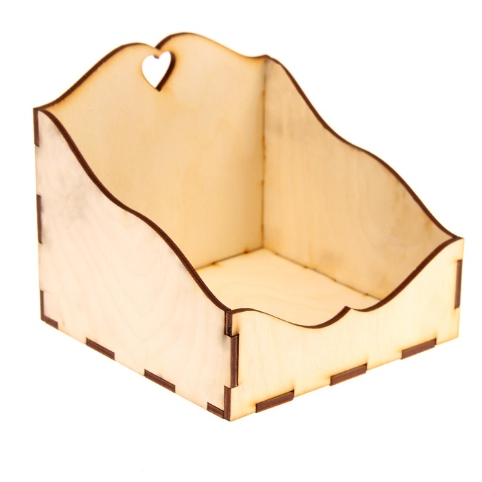 Подставка для специй для декора "Сердечко №2" из фанеры, набор 5 деталей, 14х14х12 см