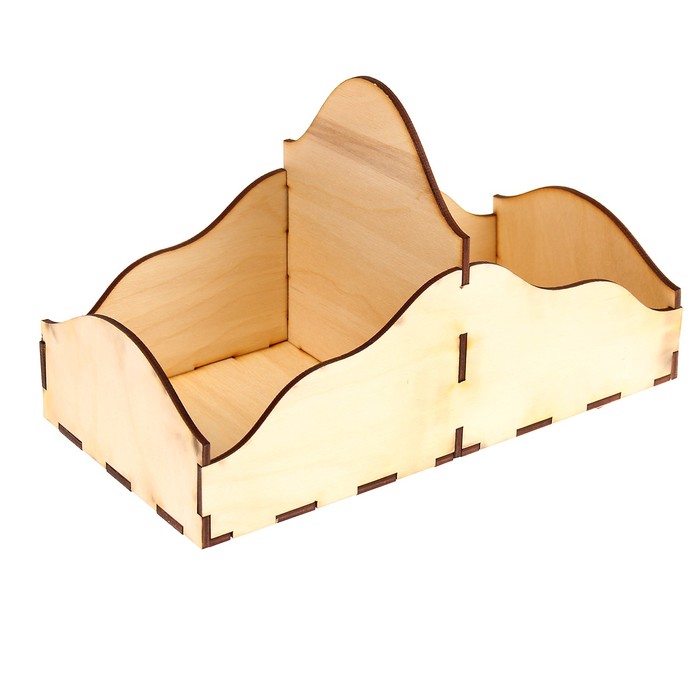 Подставка для специй для декора "Простая 2 отд-я № 4" из фанеры, 6 деталей, 14х15х27 см