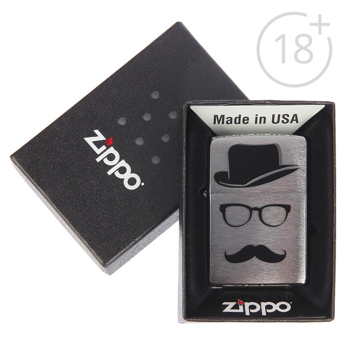 Зажигалка ZIPPO 28648 Classic с покрытием Brushed Chrome
