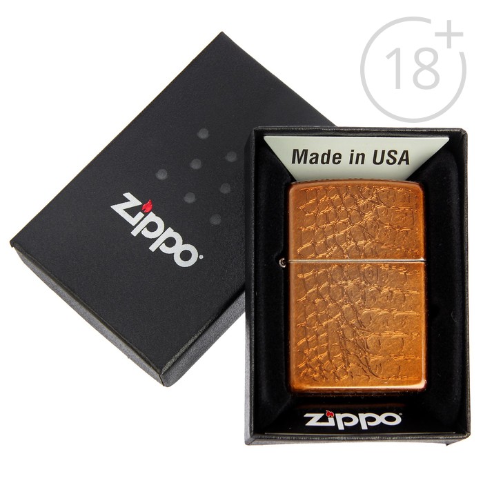 Зажигалка ZIPPO 29246 Classic с покрытием Toffee, медная