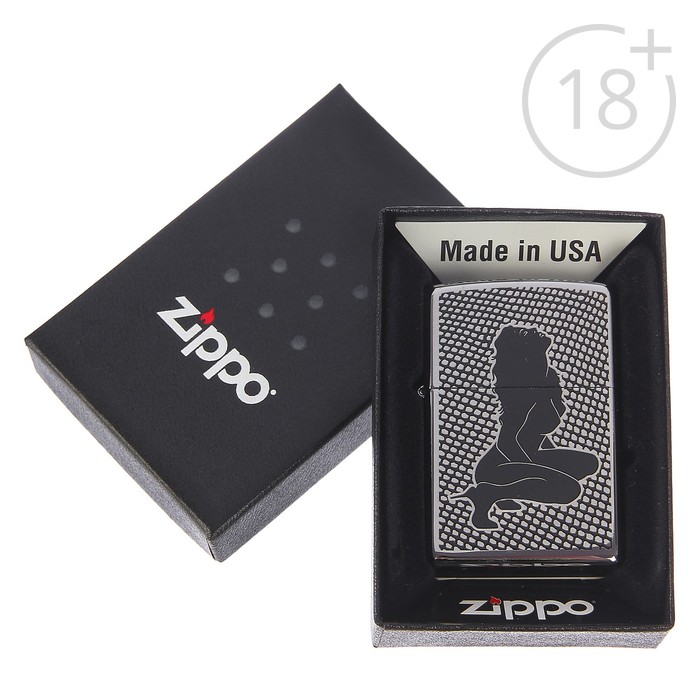 Зажигалка ZIPPO 250 Fishnet Classic с покрытием High Polish Chrome